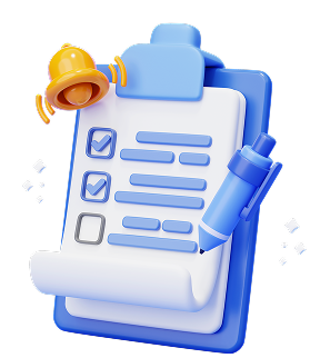 63586717_clipboard_with_pen_and_bell_notification_checklist_form_report_checkbox_business_3d_background_illustration copia 1
